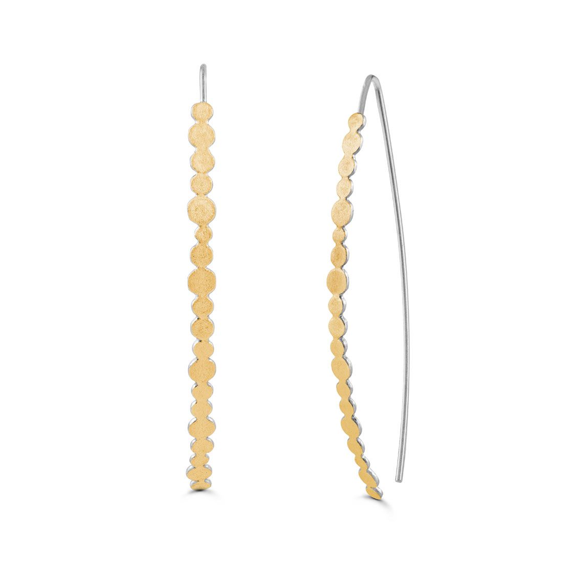 Simple and elegant gold earrings with matte drops.