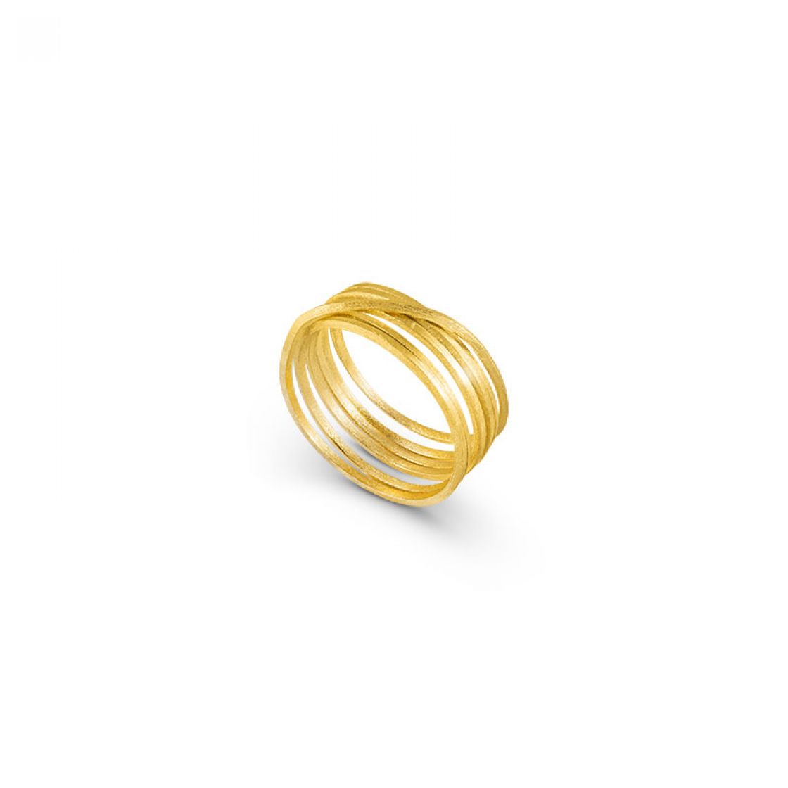 Delicate gold coil ring with a gentle satin finish.