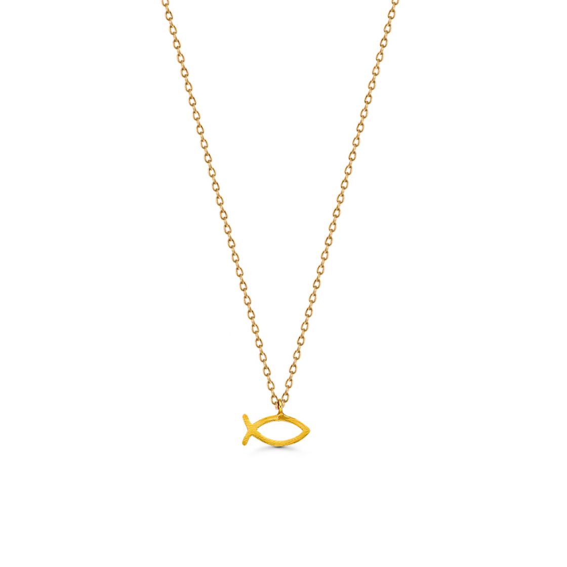 Little fish charm on a delicate gold chain
