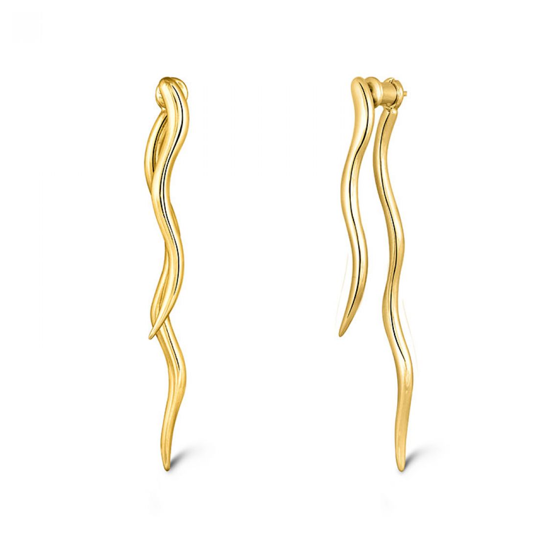 Two part jacket earrings - back and forth - that when worn creates beautiful waves. (Total length 6,5cm)