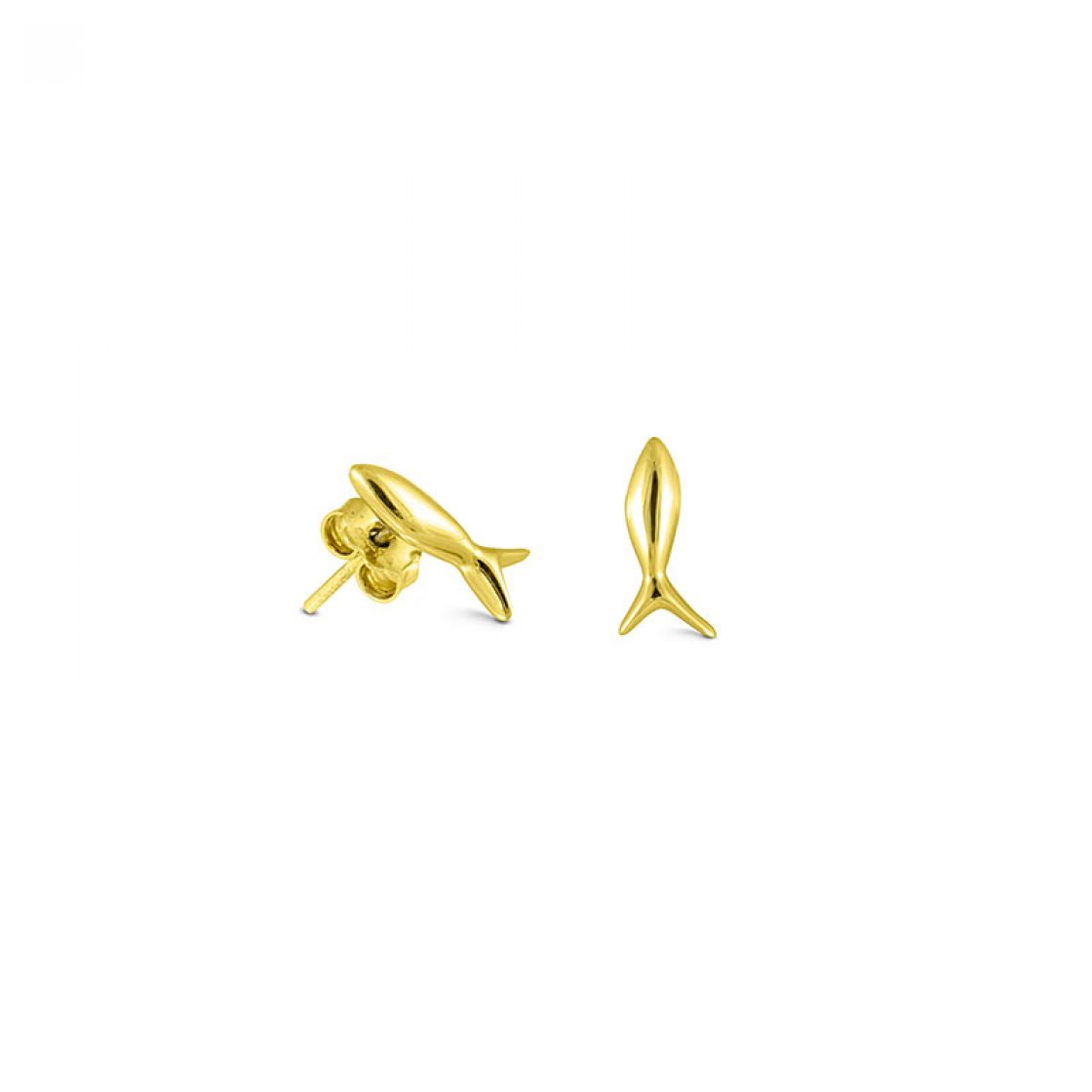 Beautiful pair of small gold fish stud earrings
