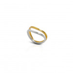 A ring that emphasizes the subtle balance between silver and gold.