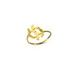 Simple gold wraparound ring with leaves.
