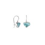 Beautiful and simple raw aquamarine, handmade bezel set silver earrings, in lovely light blue