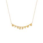 Eight elements, made with the traditional technique of filigree, mounted on a hammered bar, creating a necklace that illuminates the face and captures the eye.